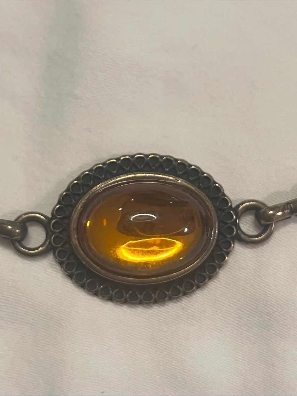 Vintage Nine West Metal Concho Statement Belt with Amber Cabochons